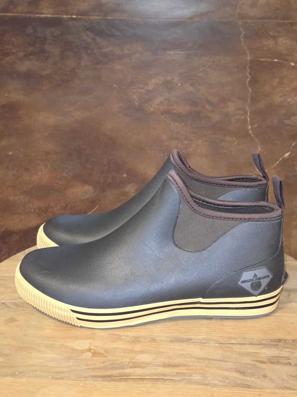 Skechers Work Waterproof Chelsea Rain Boots Brown Rubber Men's Size 12